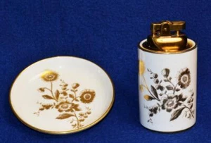 De colección HAMMERSLEY & Co. Fino China Inglaterra Oro FLORES #6335 Encendedor en Bandeja Redonda - Imagen 1 de 3
