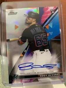 Eddy Alvarez AUTO Refractor 2021 Topps Finest Baseball RC FA-EA Miami Marlins - Picture 1 of 2