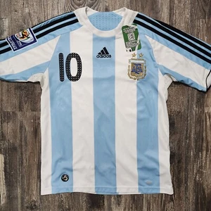 2008 Adidas Argentina Home Soccer Jersey Lionel Messi Kids L Conmebol Qatar - Picture 1 of 8