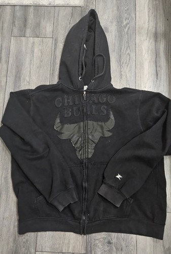 VETEMENTS chicago bulls Black Zipper Hoodie Sz Med NBA License Apparel
