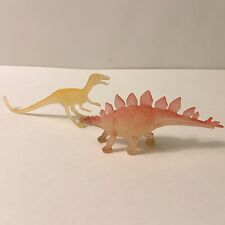 Vintage Glow in the Dark Dinosaur Figures Stegosaurus Saurornitholestes Toys