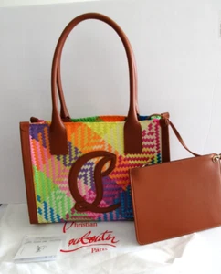 NEW Christian Louboutin BY MY SIDE Multicolor Woven Tote with Pouch $1,690 - Picture 1 of 14