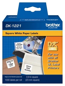 Brother DK1221 1" Quadratisch Weiß Papieretiketten für QL1050, QL-1050 Etikettendrucker - Bild 1 von 1