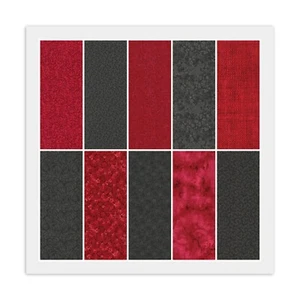 Jelly Roll (20) 2 1/2" Strips in BLACK RED, Cotton Fabric - READ DESCRIPTION - Picture 1 of 11