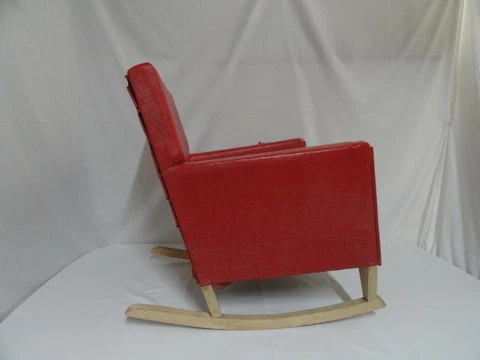 Vintage Child Rocking Chair - 1960's - Kids - Red Vinyl - Children Cover