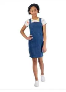 Steve Madden Girls Small Light Blue Denim Hearts Top 2 Piece Dress Set NWT - Picture 1 of 5