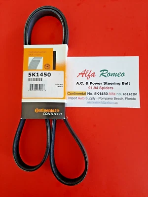 Cinturón serpentino para aire acondicionado y dirección asistida Alfa Romeo Spider 91-94 Foto 1 de 2