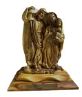 Bois d'olivier sculpté sainte famille Marie-Joseph bébé Jésus 9,5" de haut - de Bethléem