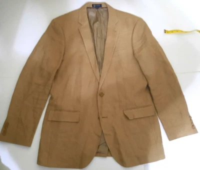 J Crew Ludlow Jacket Blazer 42L 100 Linen 2 Button Light Brown Tan Coat Mens  - Image 1 of 4