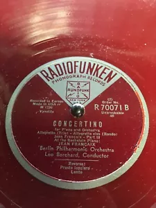 concertino, Jeans Francaix, 78 1/min farbige Schallplatte - Bild 1 von 1