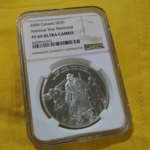 2006 CANADA SILVER $30 - NGC PF 69 ULTRA CAMEO - NATIONAL WAR MEMORIAL - - Picture 1 of 4
