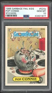 1988 Topps Garbage Pail Kids 13th Series #524a Pop Connie PSA 10 GEM MINT - Picture 1 of 2