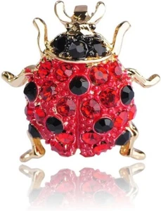 Brosche, Antikstil, Marienkäferbrosche, Krawattennadel, Schmuck, Zinnlegierung, Länge 2,0cm - Bild 1 von 6
