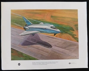 Nasa/Rockwell Space Shuttle Landung 11x14 Lithographie - Bild 1 von 1
