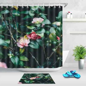 Fragrant Osmanthu Waterproof Bath Polyester Shower Curtain Liner Water Resistant - Imagen 1 de 8