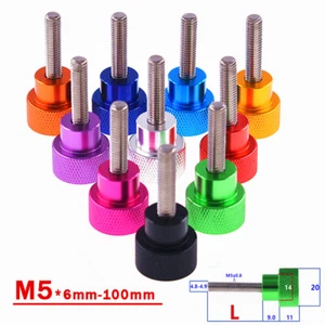 Aluminum +Stainless Steel Knurled Thumb Screw M5 Thumbscrew Bolts 6mm-100mm Long - Picture 1 of 5