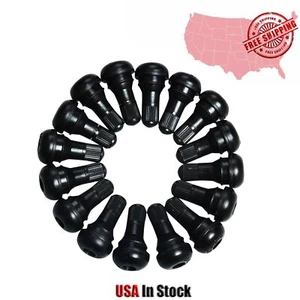 (50PCS) 1 1/4" TR415 Snap-In Tire Valve Stems Short Fat Black Rubber Valve - Picture 1 of 5