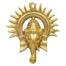 Golden Lord Ganesha with Sun Decorative Metal Wall Hanging Art Decorative Showpi