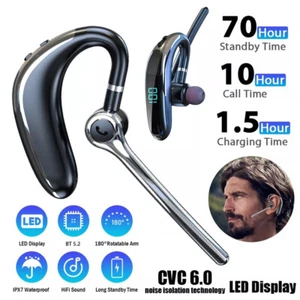 Wireless Bluetooth Earpiece HD Headset Noise Cancelling Trucker Hands-free Call - Photo 1 sur 19