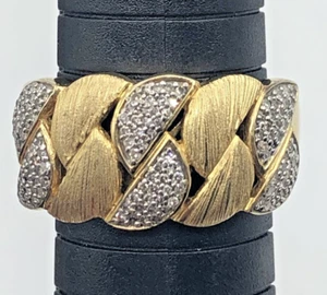 Anillo tejido estilo pavimento de diamantes reales JWBR plateado esterlina 925 talla 9 - Imagen 1 de 10