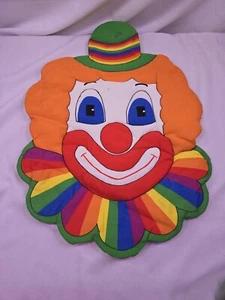 Vintage Handmade Homemade 80's/90's Clown Plush Quilted Wall Hanging - Picture 1 of 4