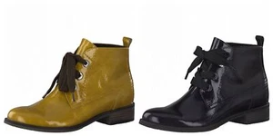 Botines de mujer Marco Tozzi Chelsea Boots Chukka Boots zapatos con cordones charol - Imagen 1 de 11