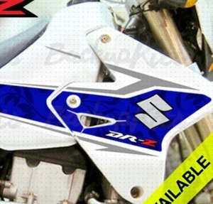 SUZUKI DRZ400SM GRAPHIC KIT DECALS STICKERS CALCOMANIAS 2008 WHITE BLUE - Picture 1 of 4