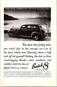 PRINT AD 1936 Buick 8 Steadiness Stability General Motors 6.5 x 10 - Picture 1 of 3