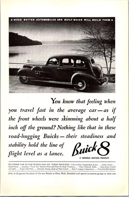 PRINT AD 1936 Buick 8 Steadiness Stability General Motors 6.5 x 10 - Image 1 of 3