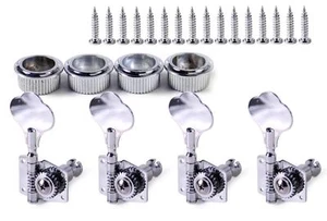 NEW 4 MECANIQUES pour Jazz Bass ou Precision Bass - chrome - PROMO NOEL - Foto 1 di 8