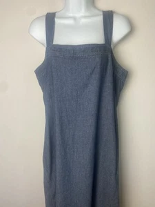 188 $ Eileen Fisher Jeanskleid Größe M 100 % Bio-Baumwolle eckiger Ausschnitt, Medium - Bild 1 von 2