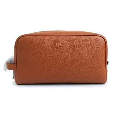 FENDI Kit de Viaje Bolso de Mano Cuero, Marrón 7AS378 Foto 1 de 4