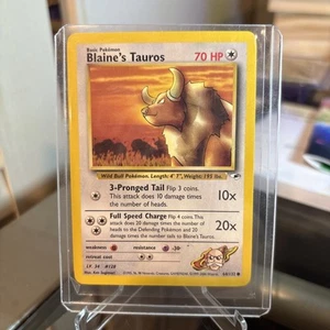 Pokemon TCG Gym Heroes #64/132 Blaine's Tauros 1st Edition - Picture 1 of 4
