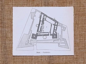 Pianta del castello di Bari del 1962 Puglia - Picture 1 of 1