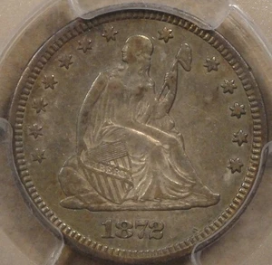 1872 Seated Liberty Quarter 25c PCGS Certified XF40 - Picture 1 of 4