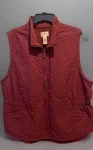 Blue Mountain Women Plus 1X Vest Full Zip Sleeveless Pockets Lightweight - Picture 1 of 9