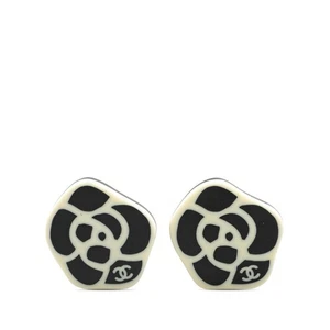 CHANEL Camellia COCO Mark Earring Women 【Used】 - Picture 1 of 3