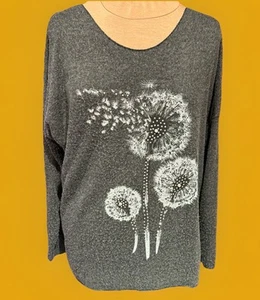 Ladies, Dandelion Sparkling , Grey Coloured, Long Sleeve Top, UK 14 - Picture 1 of 9