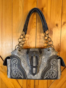 Cartera de transporte Montana West Western con hebilla de bronce tachonada oculta (6198) - Imagen 1 de 16