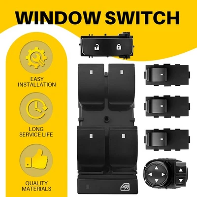 Interruptor de janela + trava de porta + controle de espelho para 2007-2013 GMC Sierra 2500 3500 HD fabricante de equipamento original - Imagem 1 de 4
