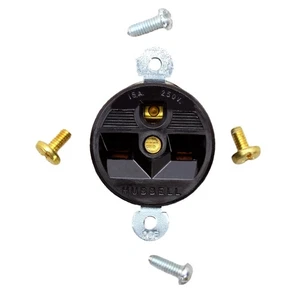 Hubbell Straight Blade Short Strap Receptacle Outlet 15A 250V NEMA 6-15R HBL5658 - Picture 1 of 5