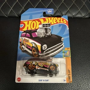 2023 Hot Wheels #122 Surf's Up 5/5 SURF 'N TURF Black w/Copper 5 Spoke Wheels - Picture 1 of 2