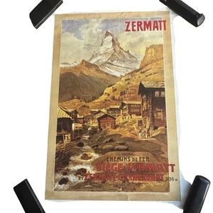 Póster Zermatt Viece-Zermatt de Anton Reckziegel impresión vintage arte alpino de 1898 - Imagen 1 de 11