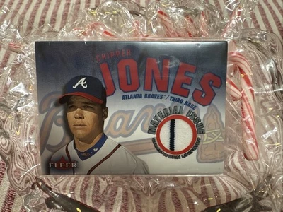 Camiseta Fleer Chipper Jones 2001 edición material uniforme usado en el juego Atlanta Braves Foto 1 de 4