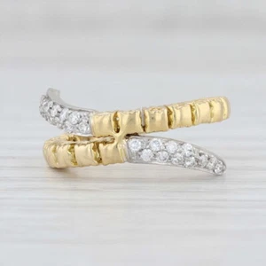 Roberto Coin Bypass Ring 18k White Yellow Gold Size 5 with Bag - Picture 1 of 9