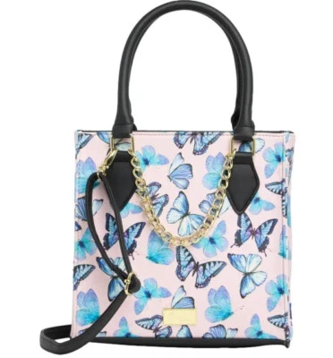 Bolso de Hombro Luv Betsey Betsey Johnson LB DIXIE Azul Estampado Mariposa Rosa Foto 1 de 4
