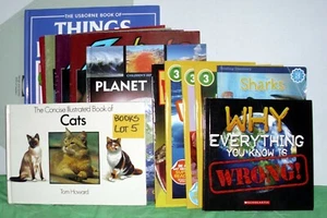 CHILDREN'S MISC BOOK LOT -  13 pcs - ANIMALS, INSECTS, SHARKS, PEOPLE  - LOT 5 - Picture 1 of 1