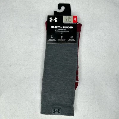 Under Armour Boot Socks Hitch Rugged Crew 1 Pair Cushioned 1292920 Size 4-8 - Image 1 of 4