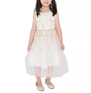 RARE EDITIONS Toddler & Little Girls Sleeveless Floral Dress Ivory PICK SIZE - Picture 1 of 5