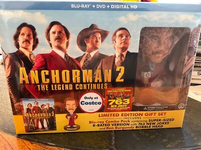 Anchorman 2 Limited Edition  Gift Set With Ron Burgundy Bobble Head BLU-RAY NEW - Image 1 of 4